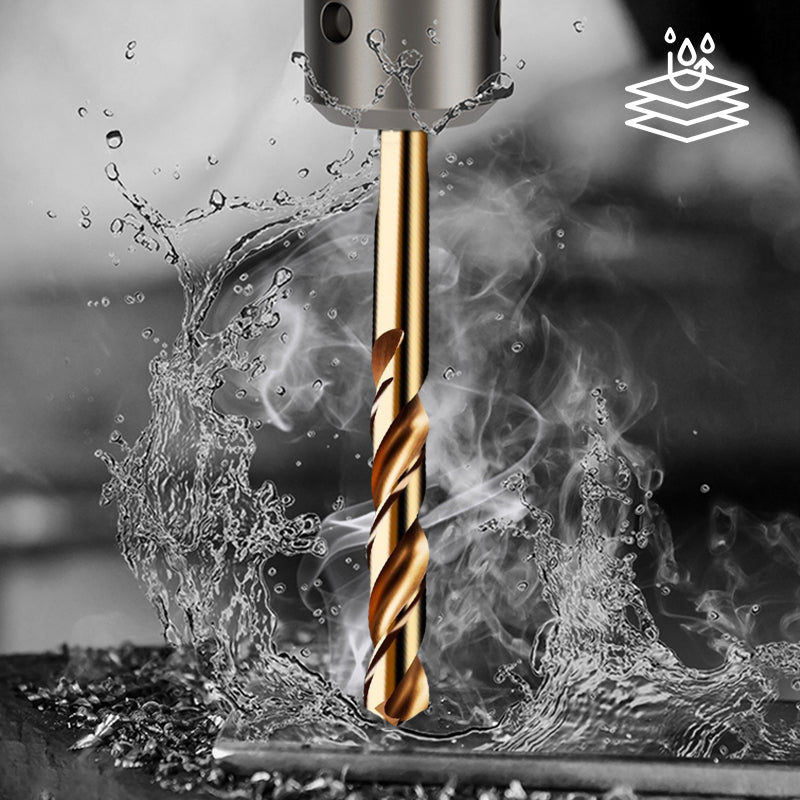 NOW Twist Drill Bits for Stainless Steel - Titanium Coated & Split Point Design for Precision Drilling in Metal & Wood