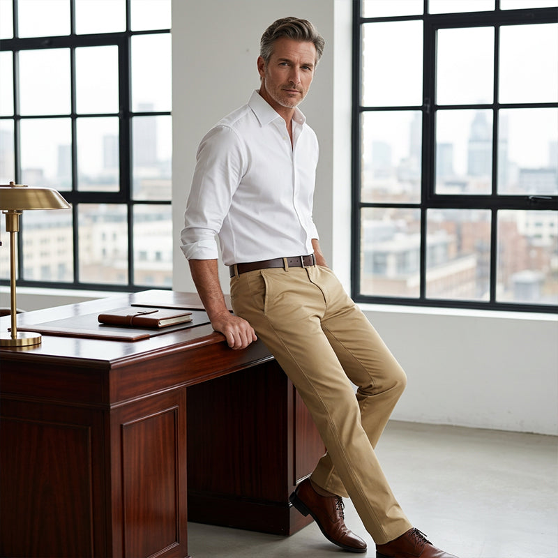 Pantalones informales de corte recto para hombre que realzan integralmente tu imagen personal