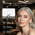Pendientes de aro gratuitos con corte de diamante para mujer