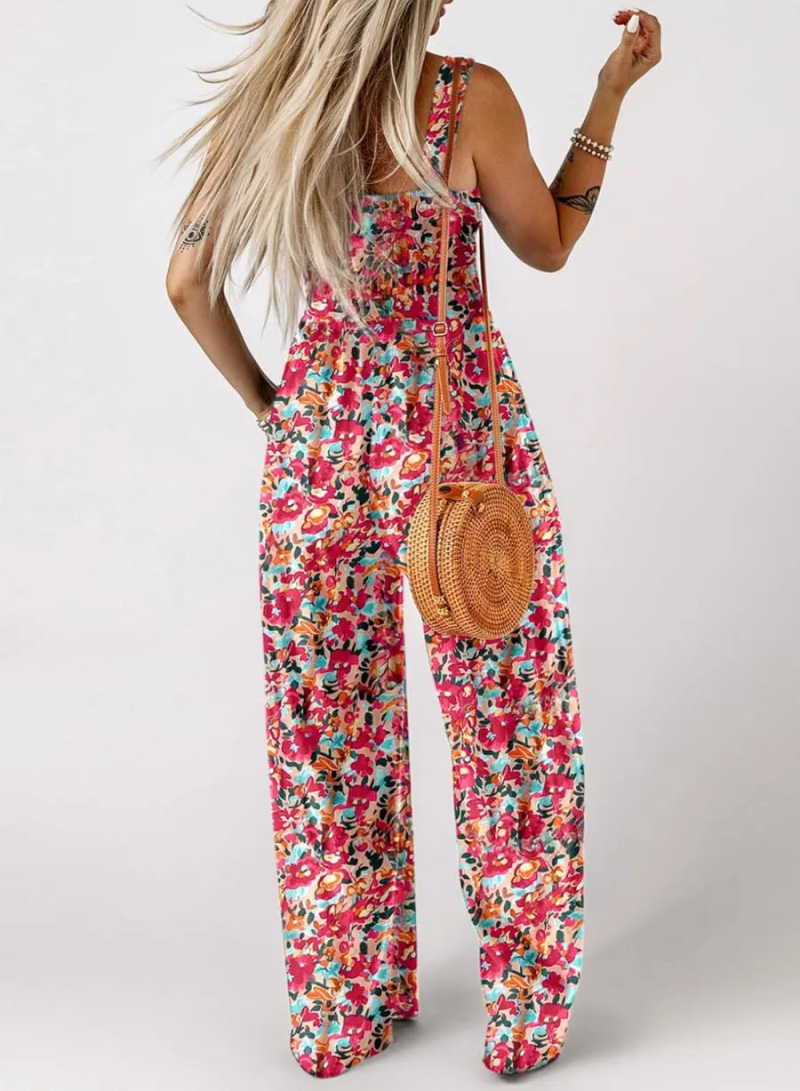 Tuta intera casual stampata da donna, senza maniche - comoda, elegante e perfetta per l'estate