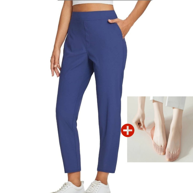 Pantalon taille haute à poches zippées ¨C ventre plat et extensible respirant