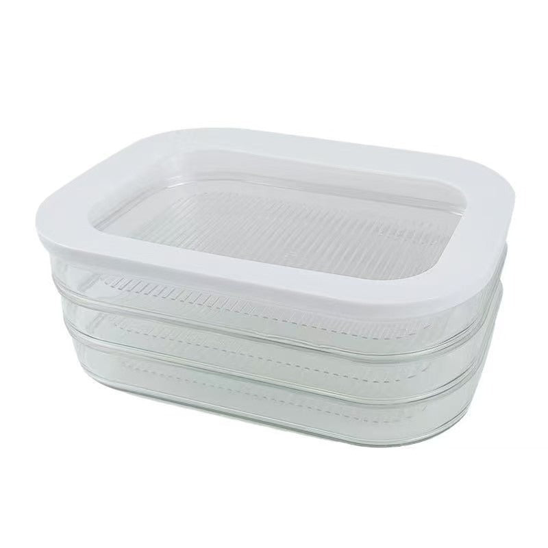 Contenitori per alimenti con coperchio, trasparenti, per il cassetto delle verdure del frigorifero