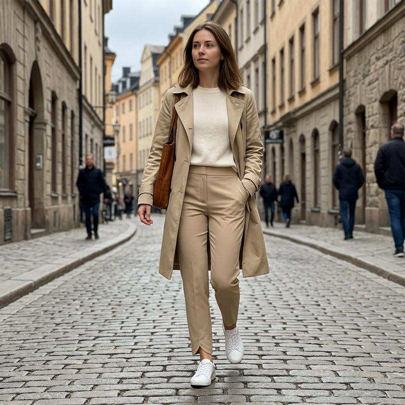Pantalon taille haute à poches zippées ¨C ventre plat et extensible respirant