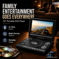Reproductor de DVD/EVD portátil HD de 7.8 ¨C pantalla grande, recargable y compatible con DVD/CD/USB/SD ¨C perfecto para el hogar y los viajes