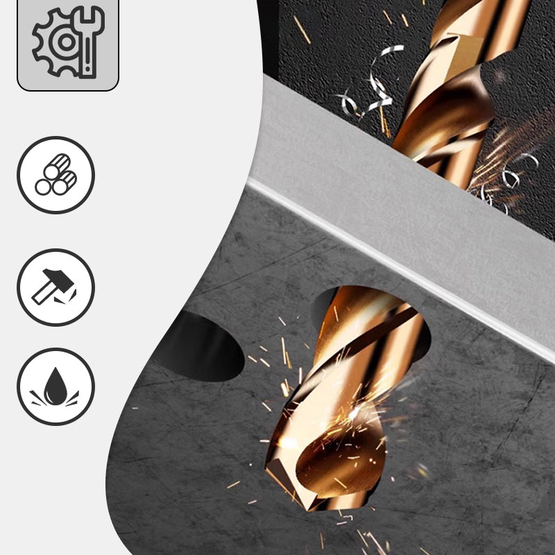 NOW Twist Drill Bits for Stainless Steel - Titanium Coated & Split Point Design for Precision Drilling in Metal & Wood