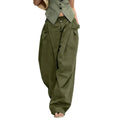 Voluminous Lantern Trousers ¨C Pleated, Drawstring Waist, Pockets
