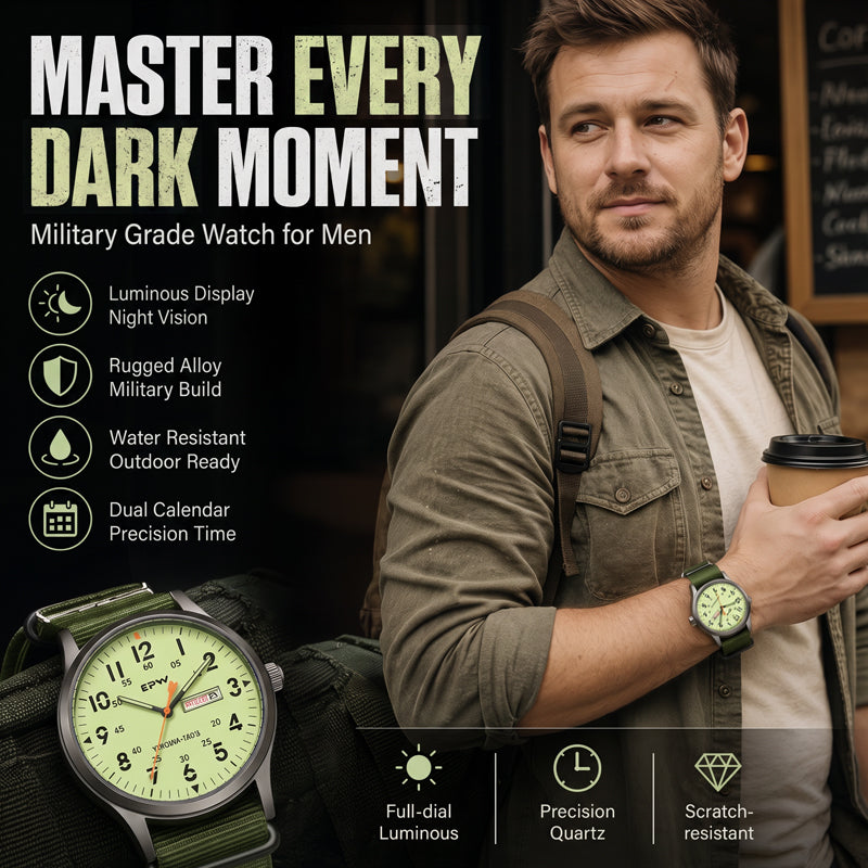 Orologio al quarzo da uomo con display luminoso