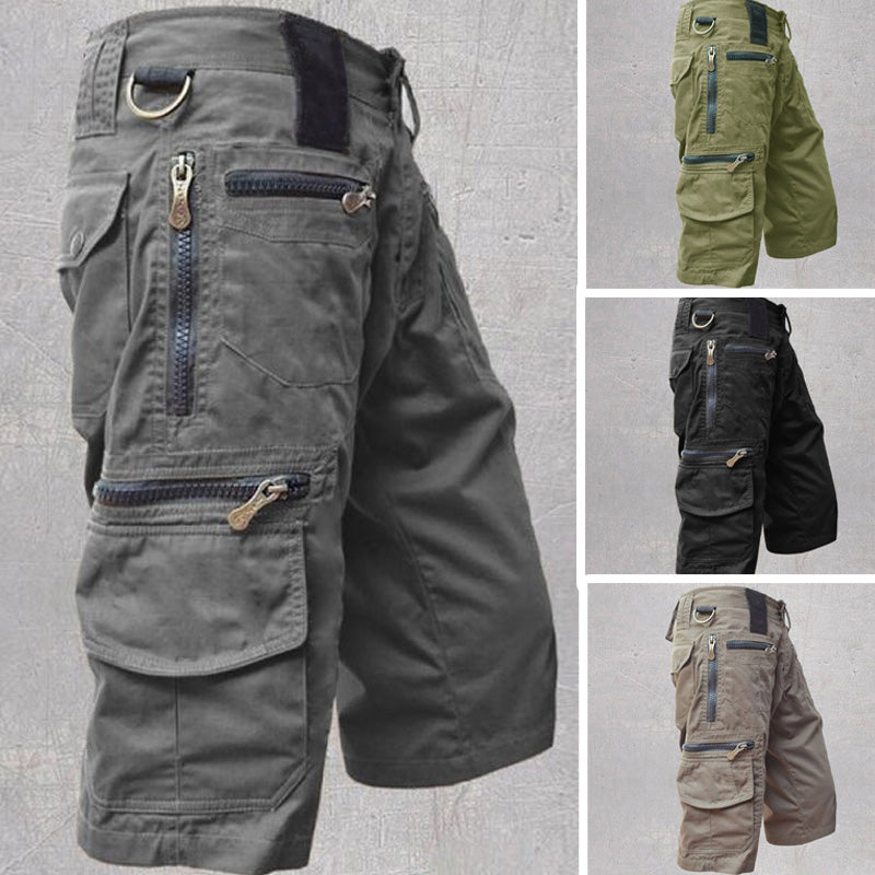 Short multifonctionnel de sport et de plein air pour homme - 8 poches, coton résistant, réglable