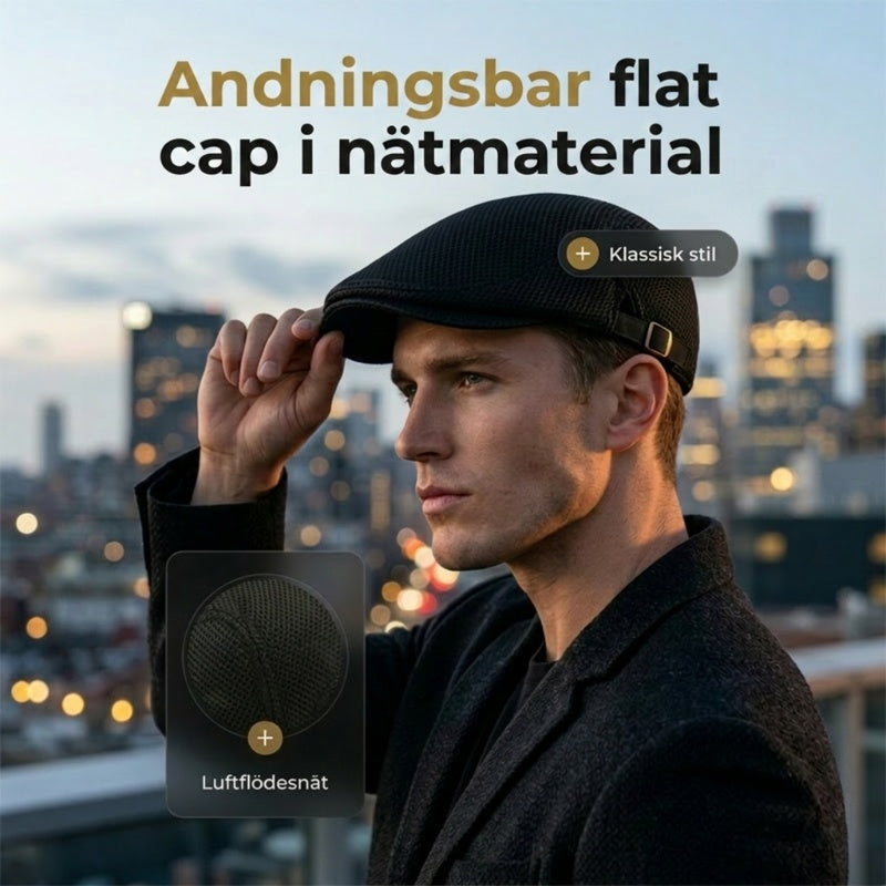 Casquette plate respirante avec sangle réglable ¨C tissu en mesh, style Ivy classique et bandeau anti-transpiration intégré
