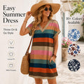 Abito estivo casual da donna, modello T-shirt con scollo a V