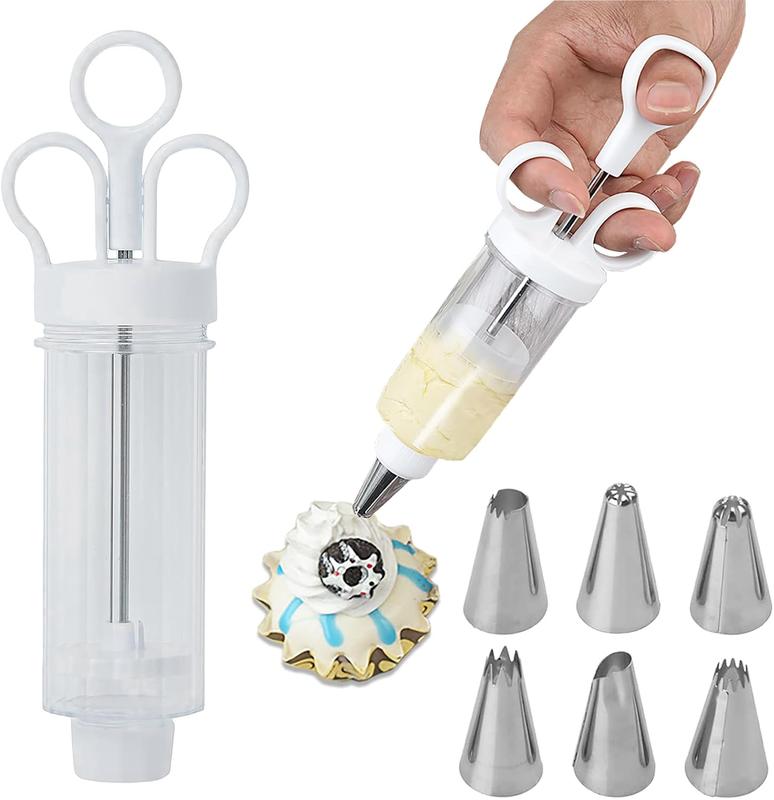 Taartdecoratieset met roestvrijstalen spuitpistool