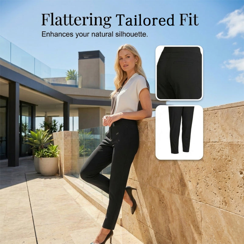 Pantalon taille haute à poches zippées ¨C ventre plat et extensible respirant