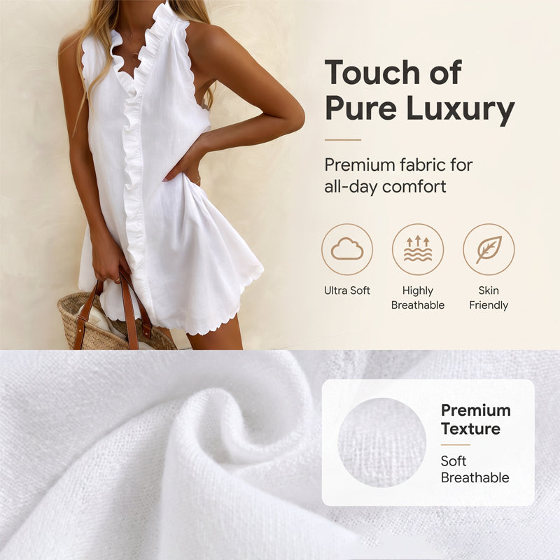 Minivestido para mujer con volantes y botones delanteros