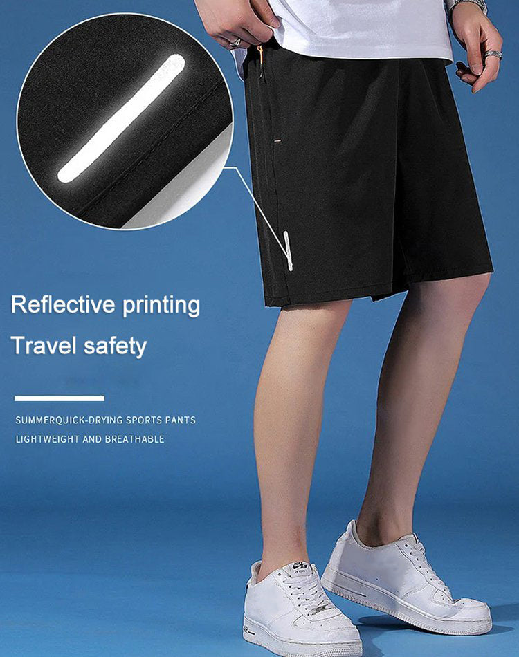 Unisex stretchshorts van ijzergaren met sneldrogende werking