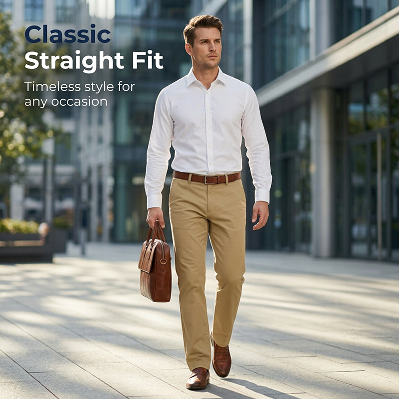 Pantalones informales de corte recto para hombre que realzan integralmente tu imagen personal