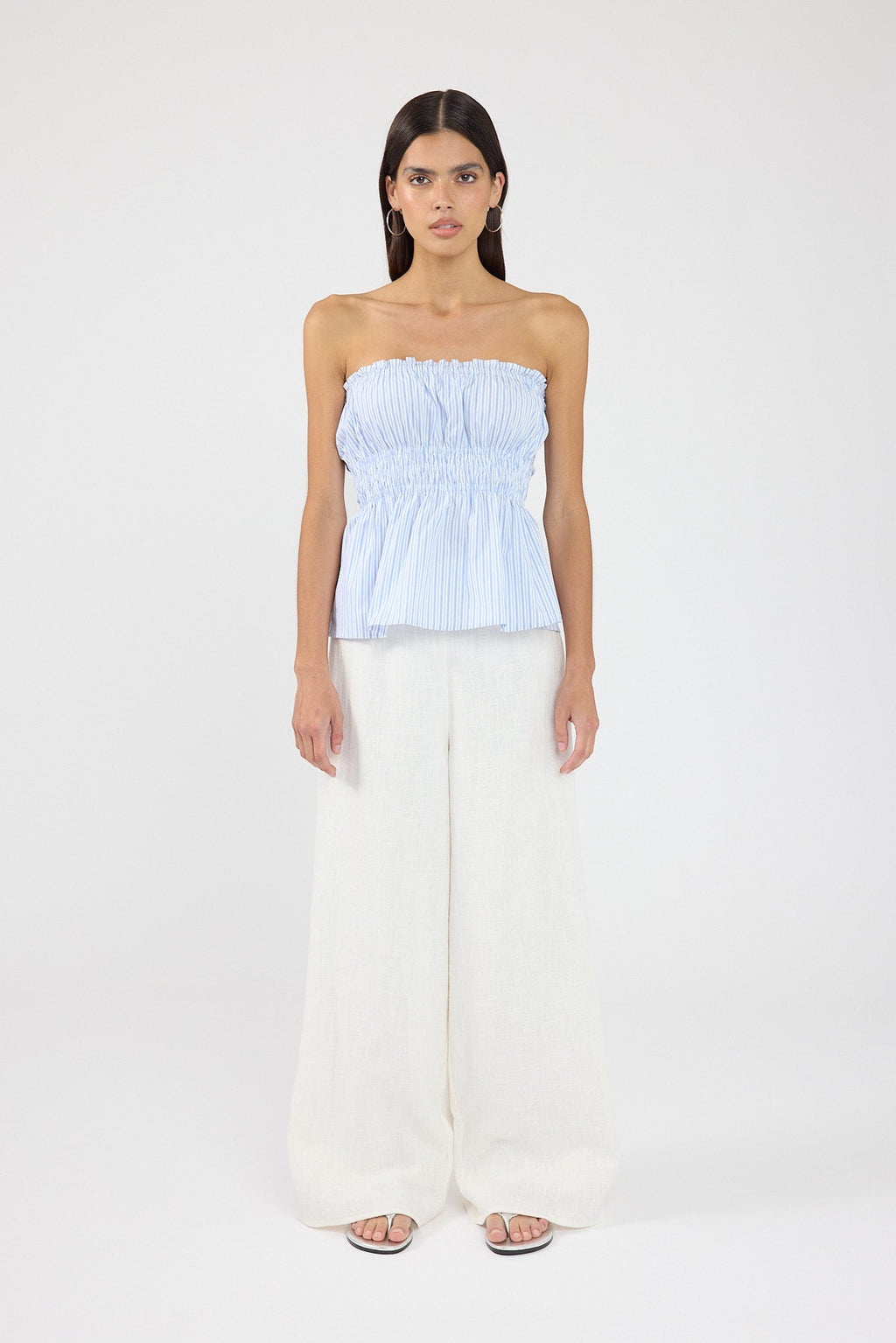LINEN PANT White