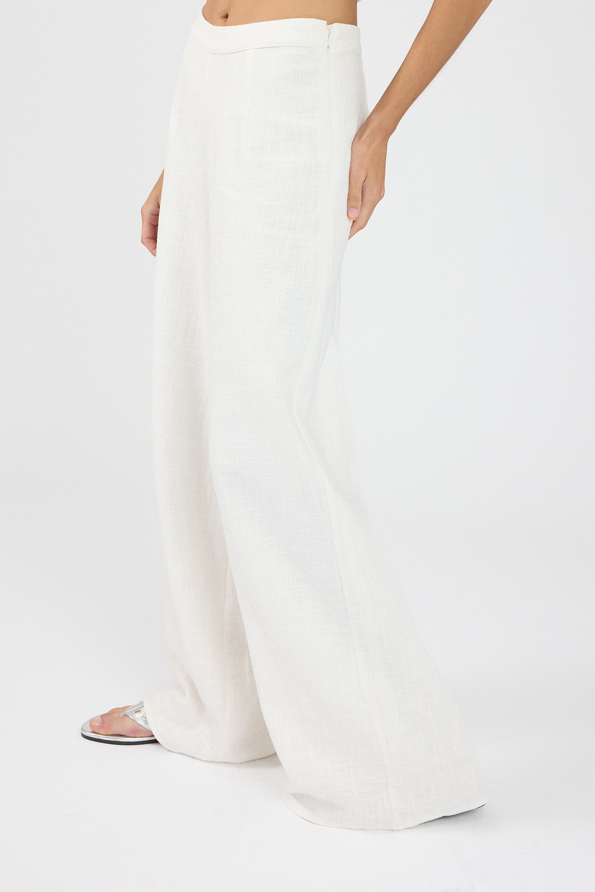 LINEN PANT White
