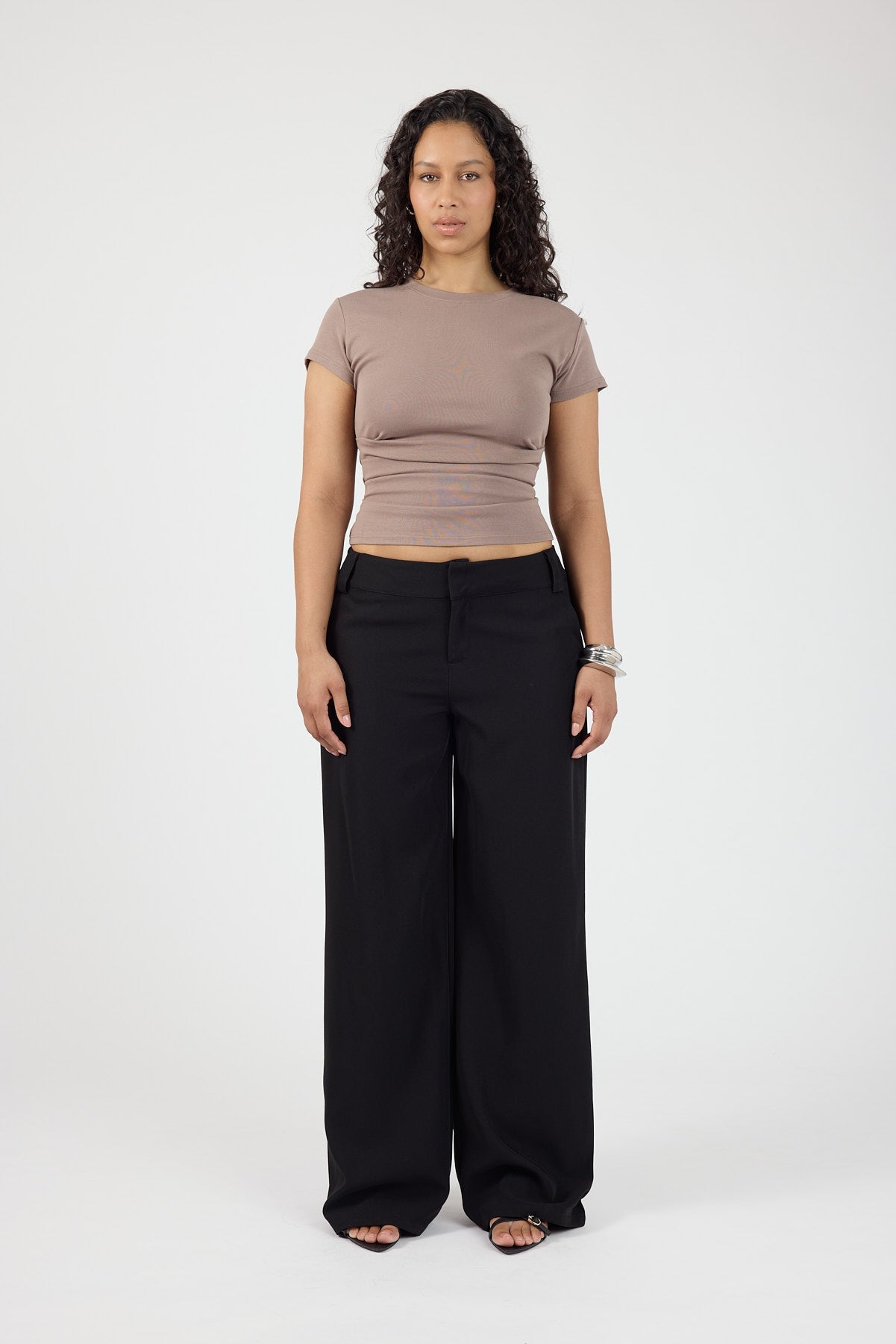 Low Rise Recycled Tailored Pant Black