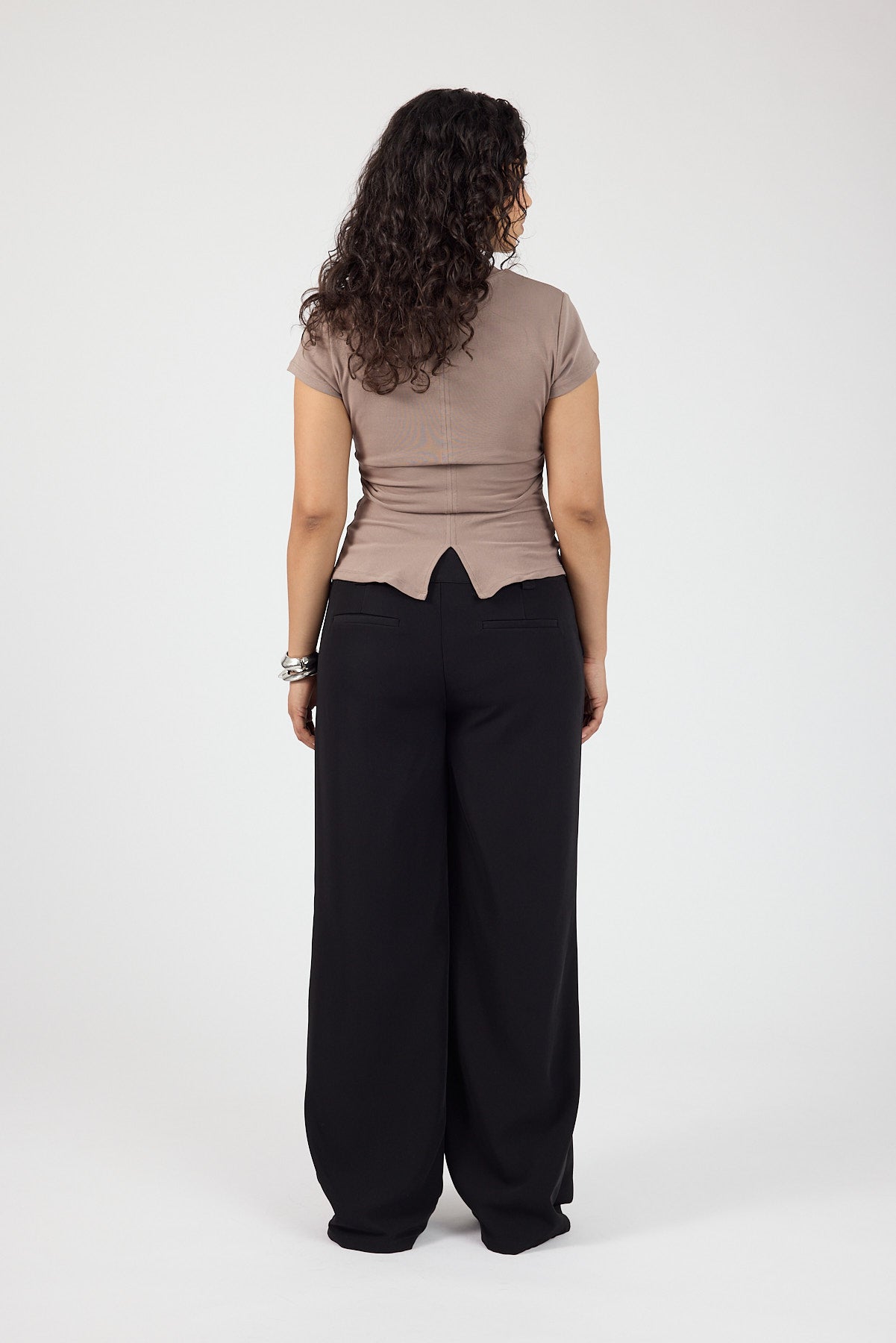 Low Rise Recycled Tailored Pant Black