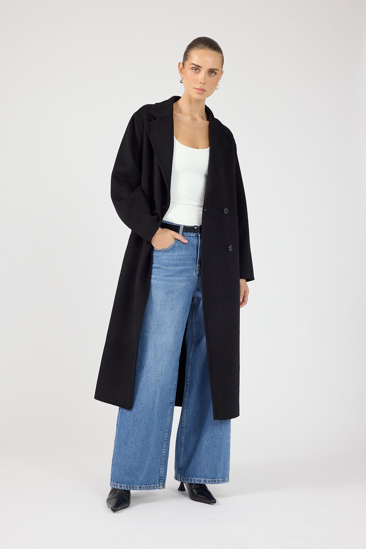 Long Line Coat Black