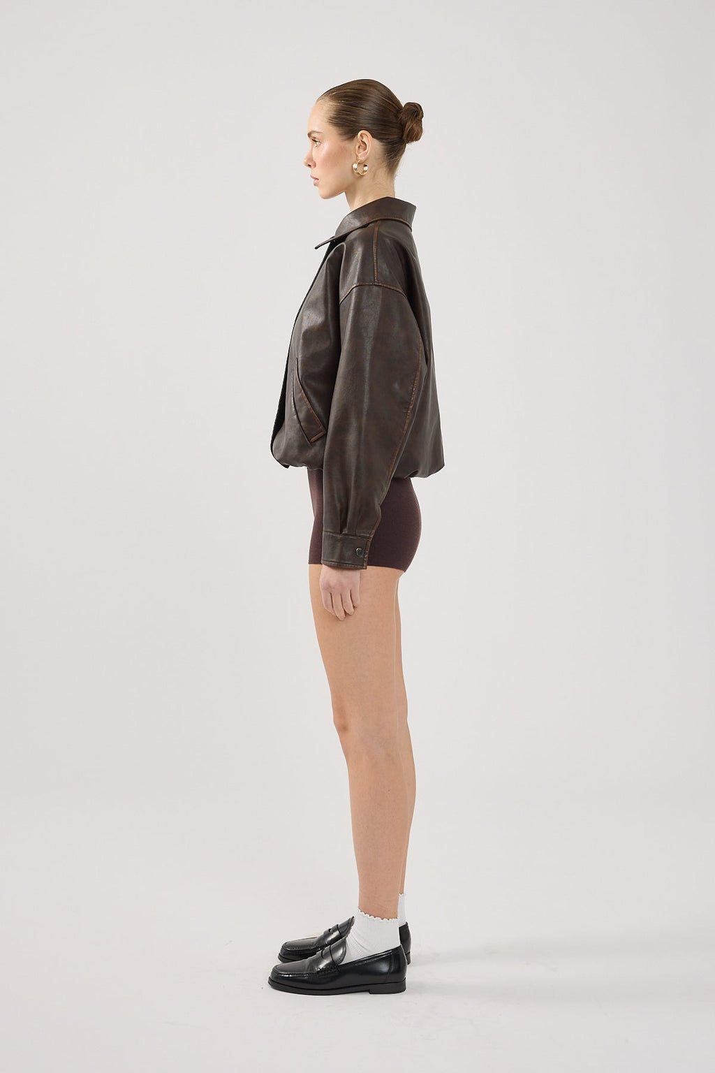 Mini Knit  Short Brown