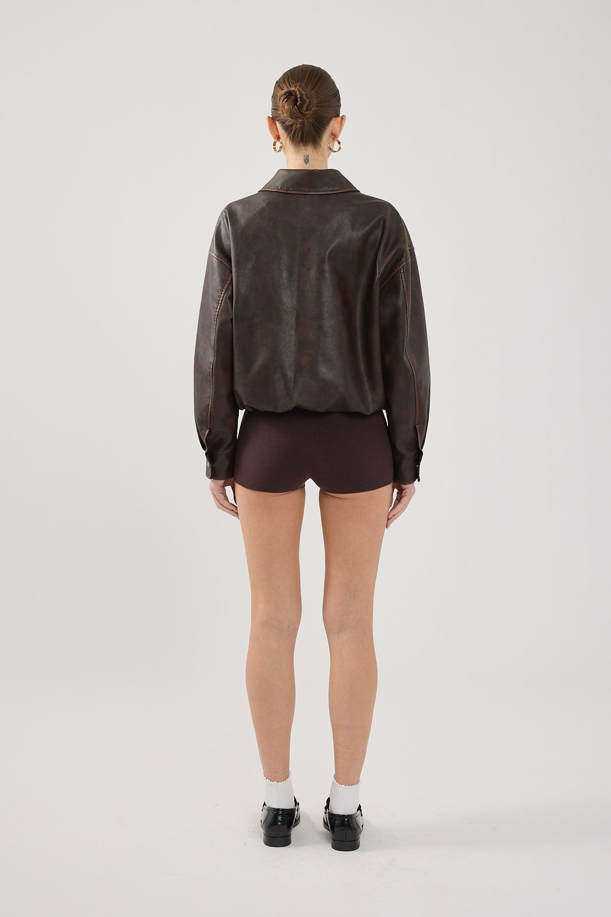 Mini Knit  Short Brown