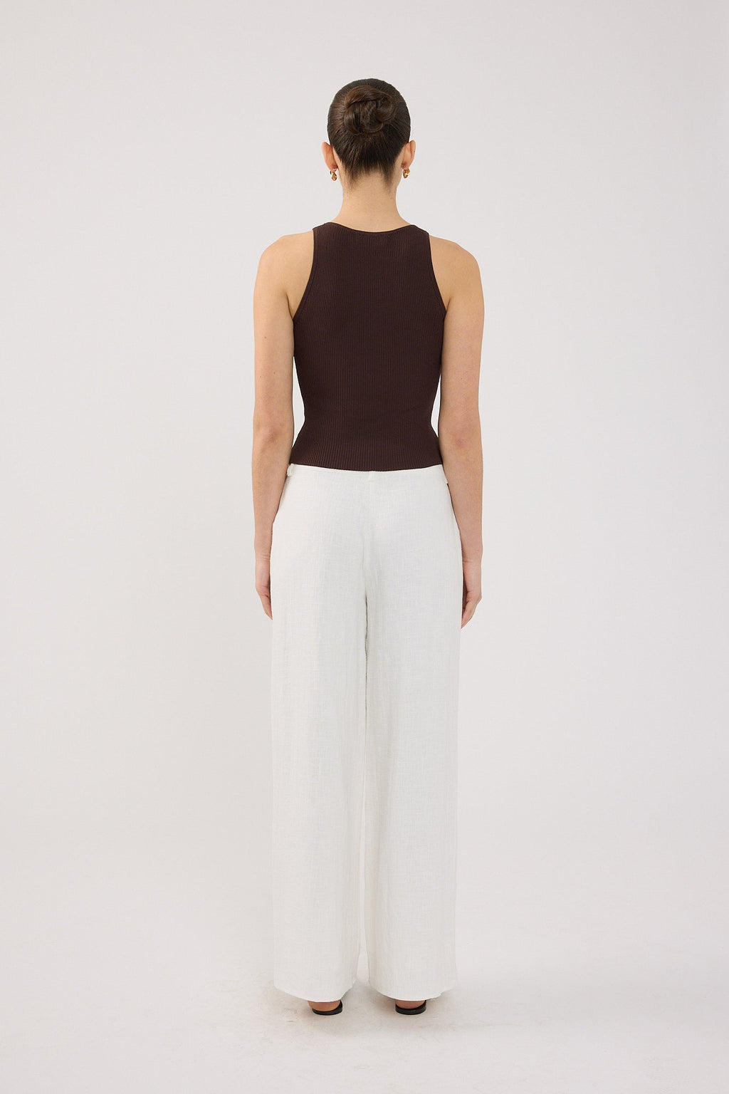 Low Rise Linen Pant White