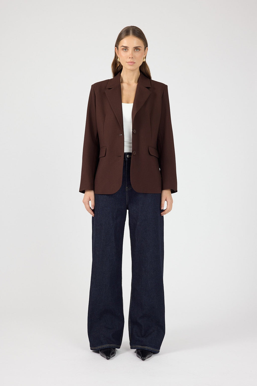 Oversized Blazer Chocolate Brown