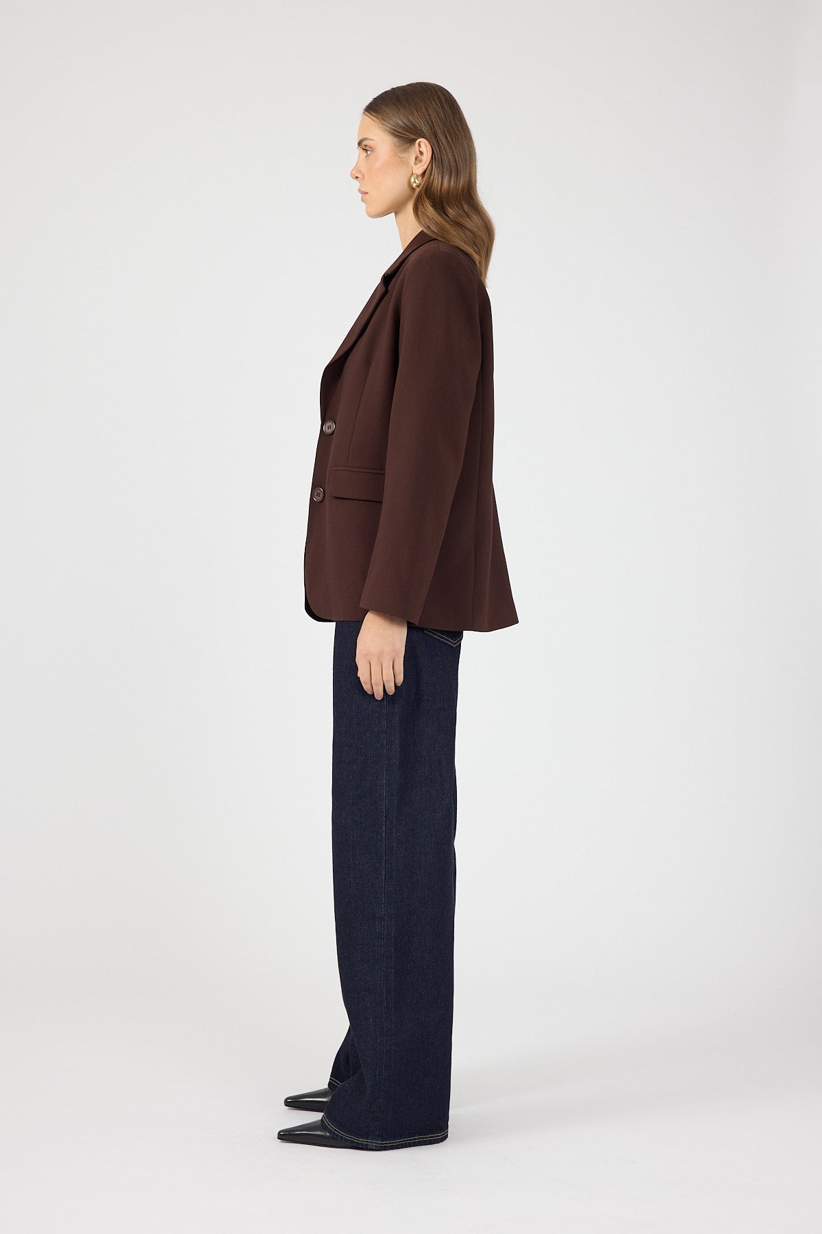 Oversized Blazer Chocolate Brown