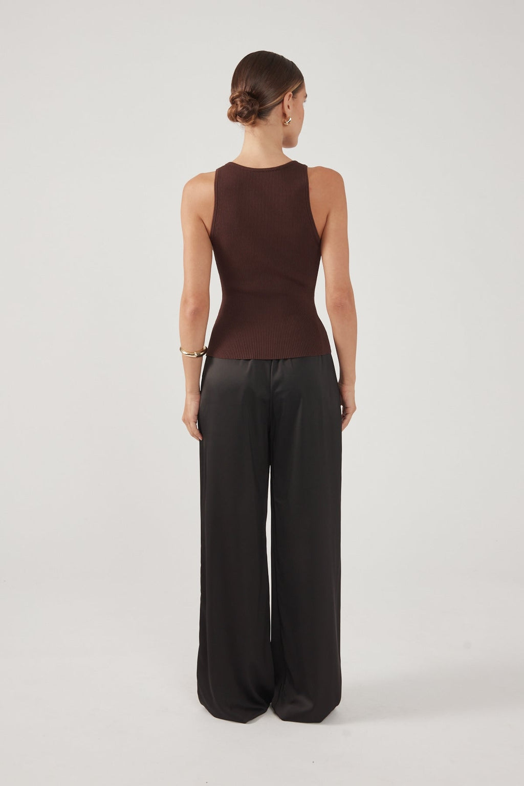 Racer Tank Knit Top Chocolate