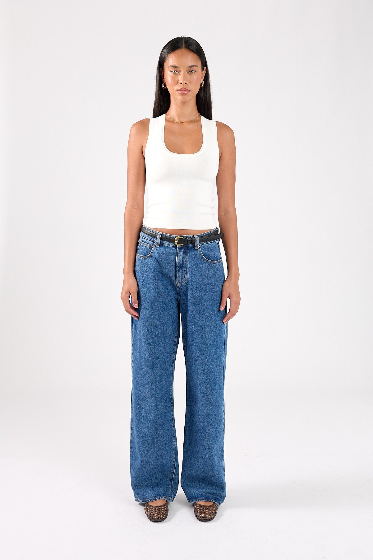 Knit Racer Top White