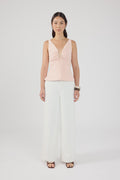 High Rise Suiting Pants White