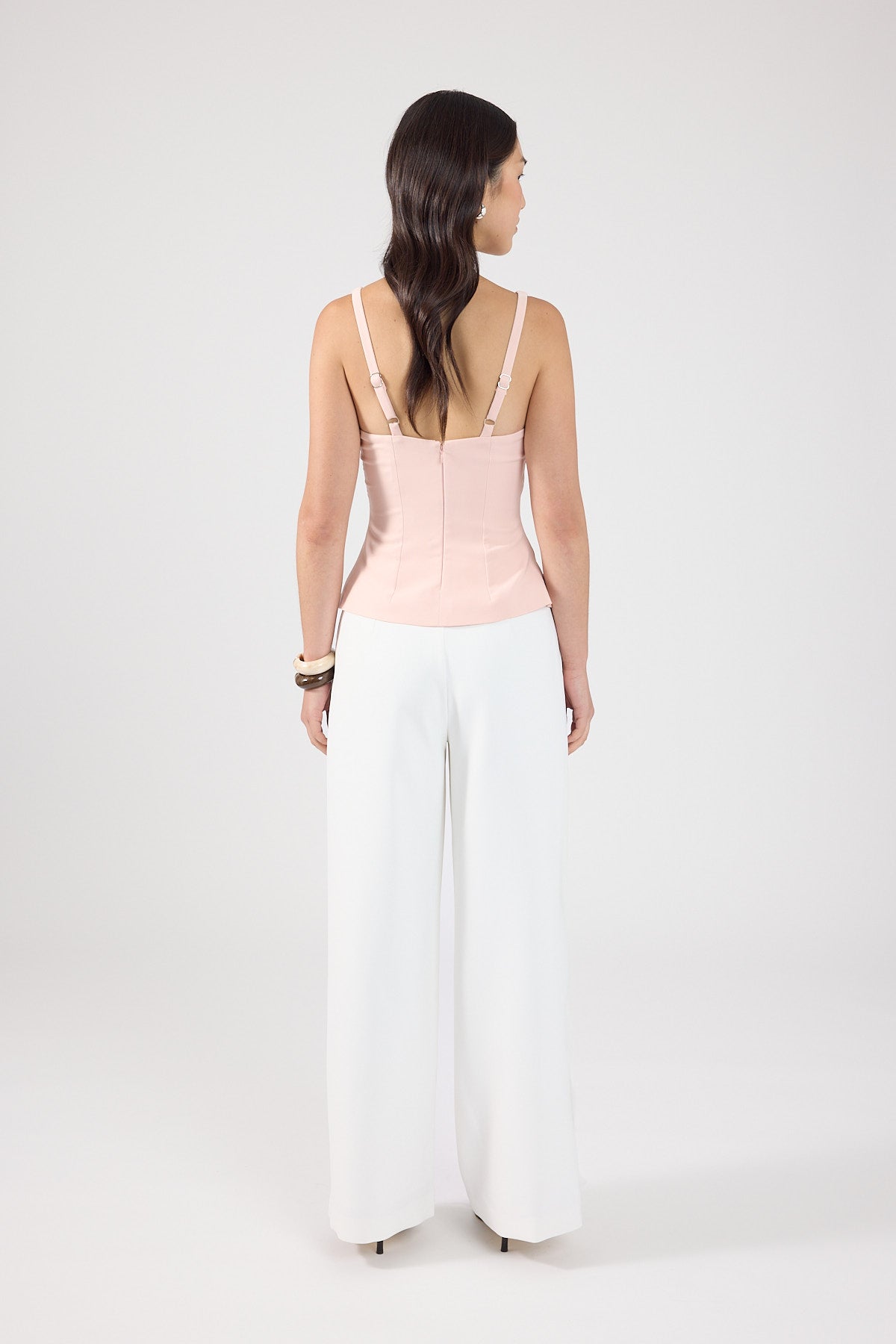 High Rise Suiting Pants White
