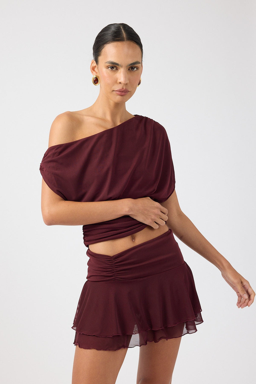 Mesh Skort Plum