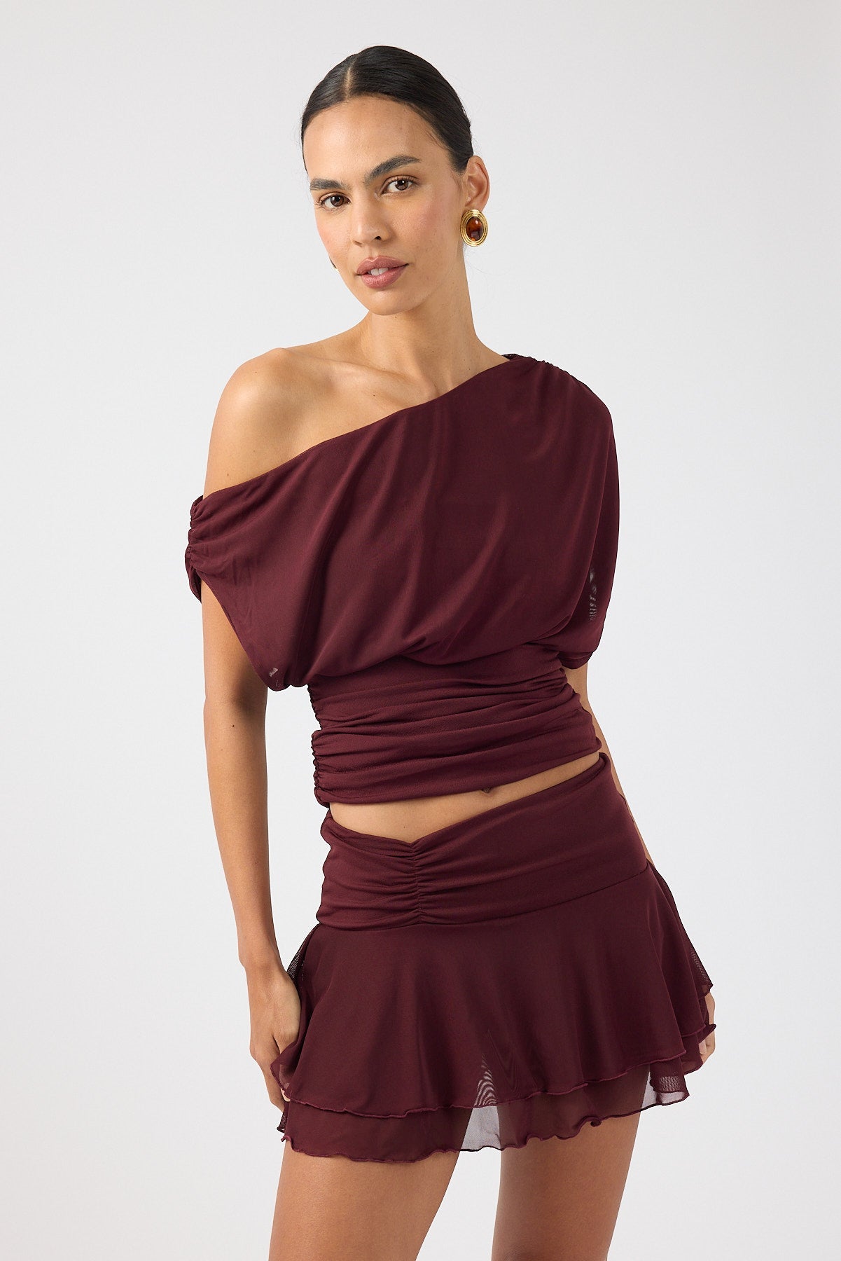 Mesh Skort Plum