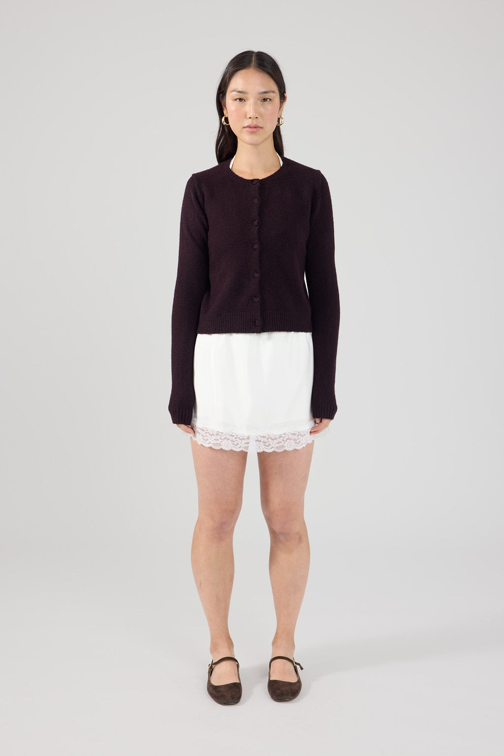 Knit Cardigan Dark Brown