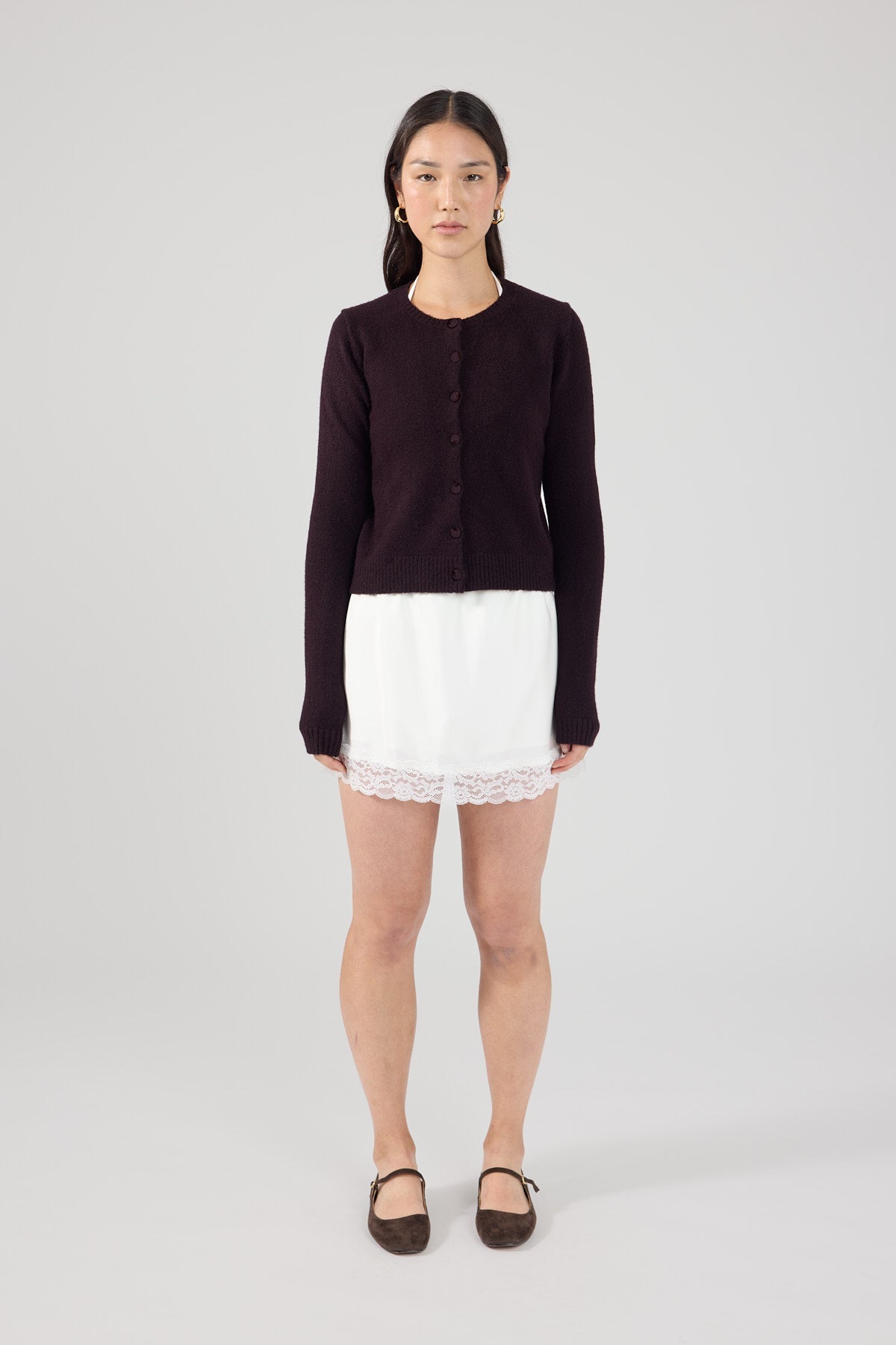 Knit Cardigan Dark Brown
