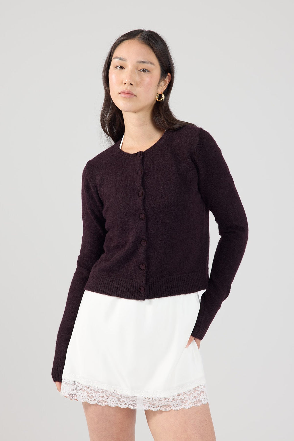 Knit Cardigan Dark Brown