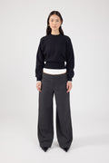 Crew Neck Knit Jumper Black