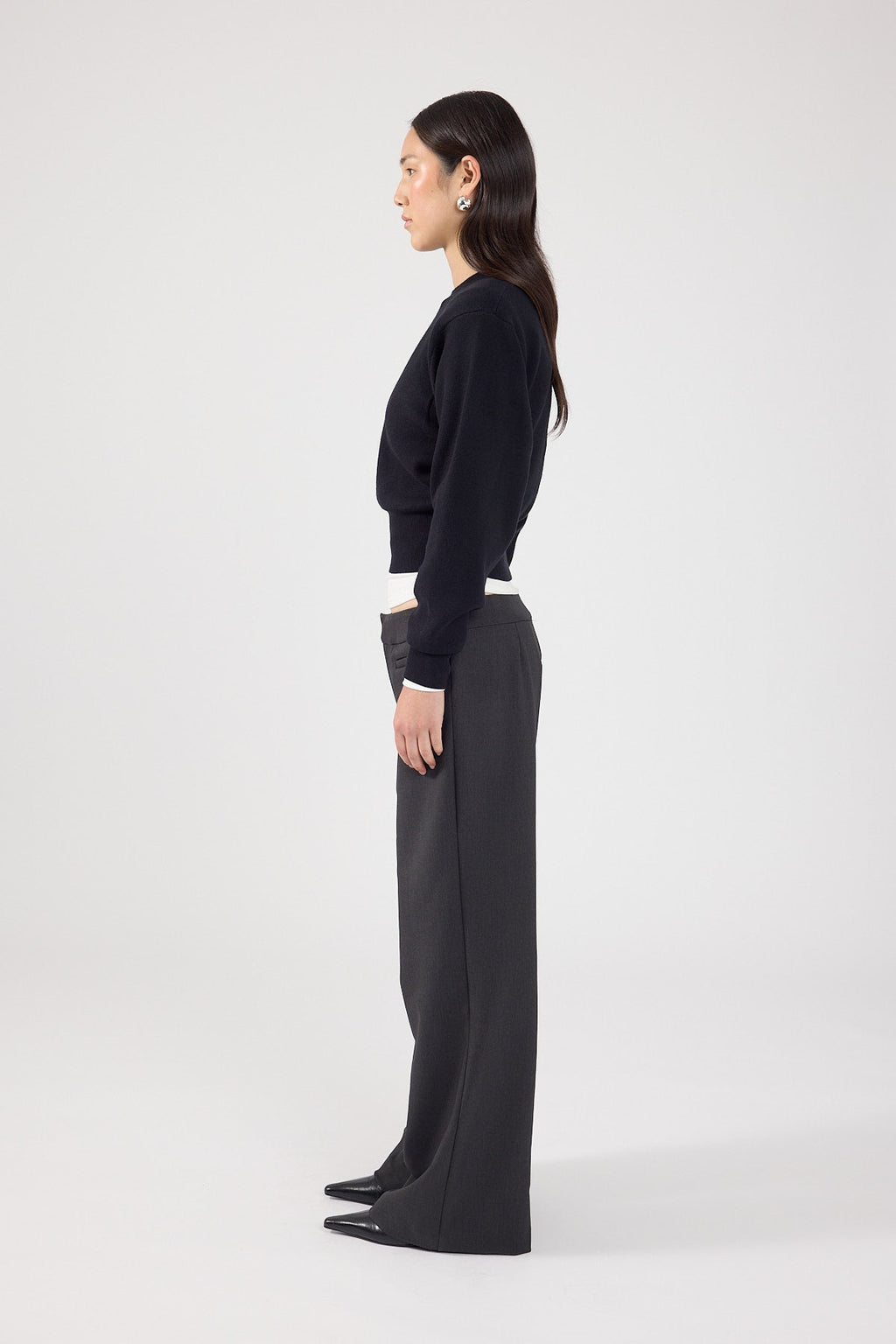 Crew Neck Knit Jumper Black