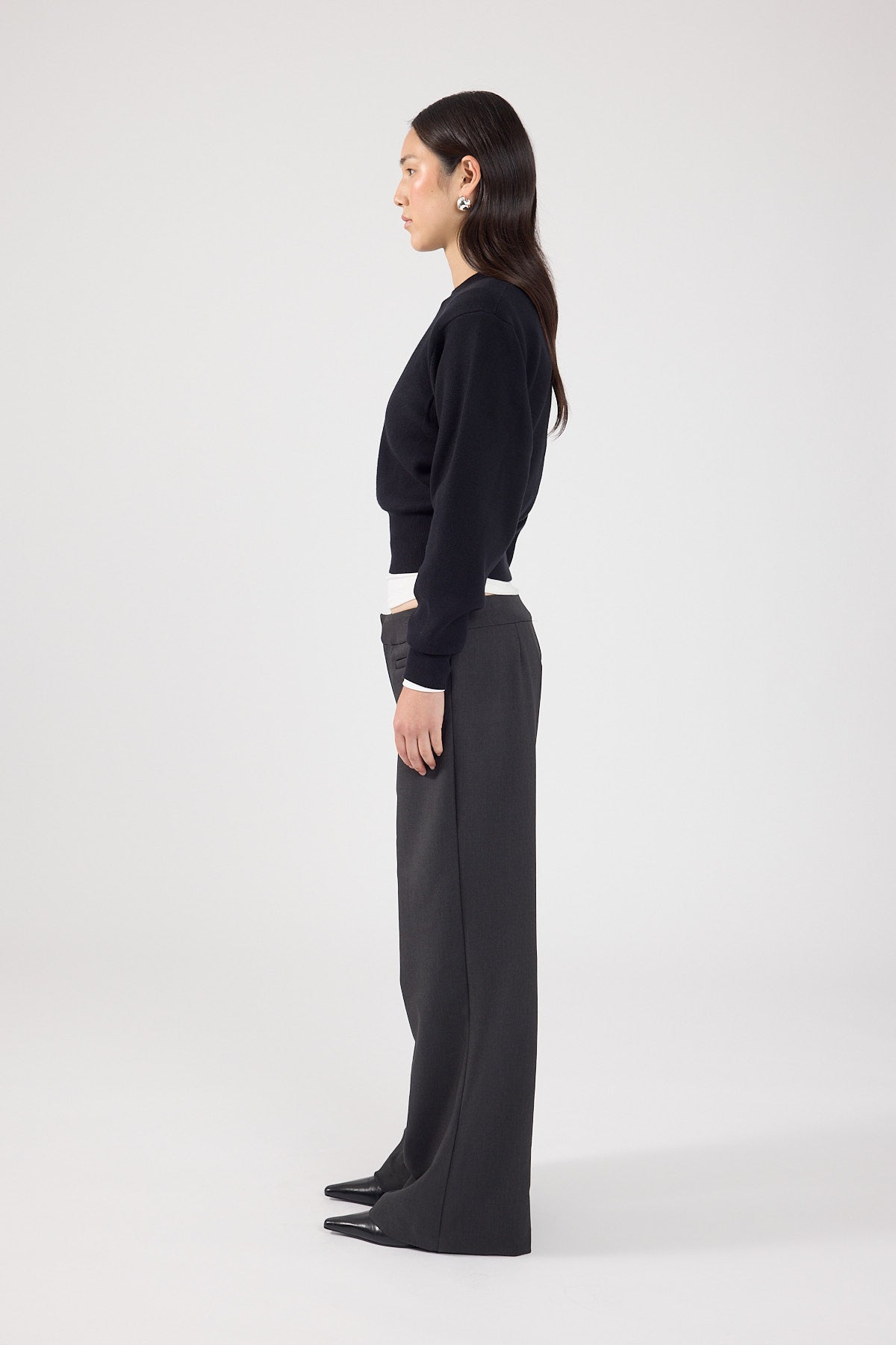 Crew Neck Knit Jumper Black