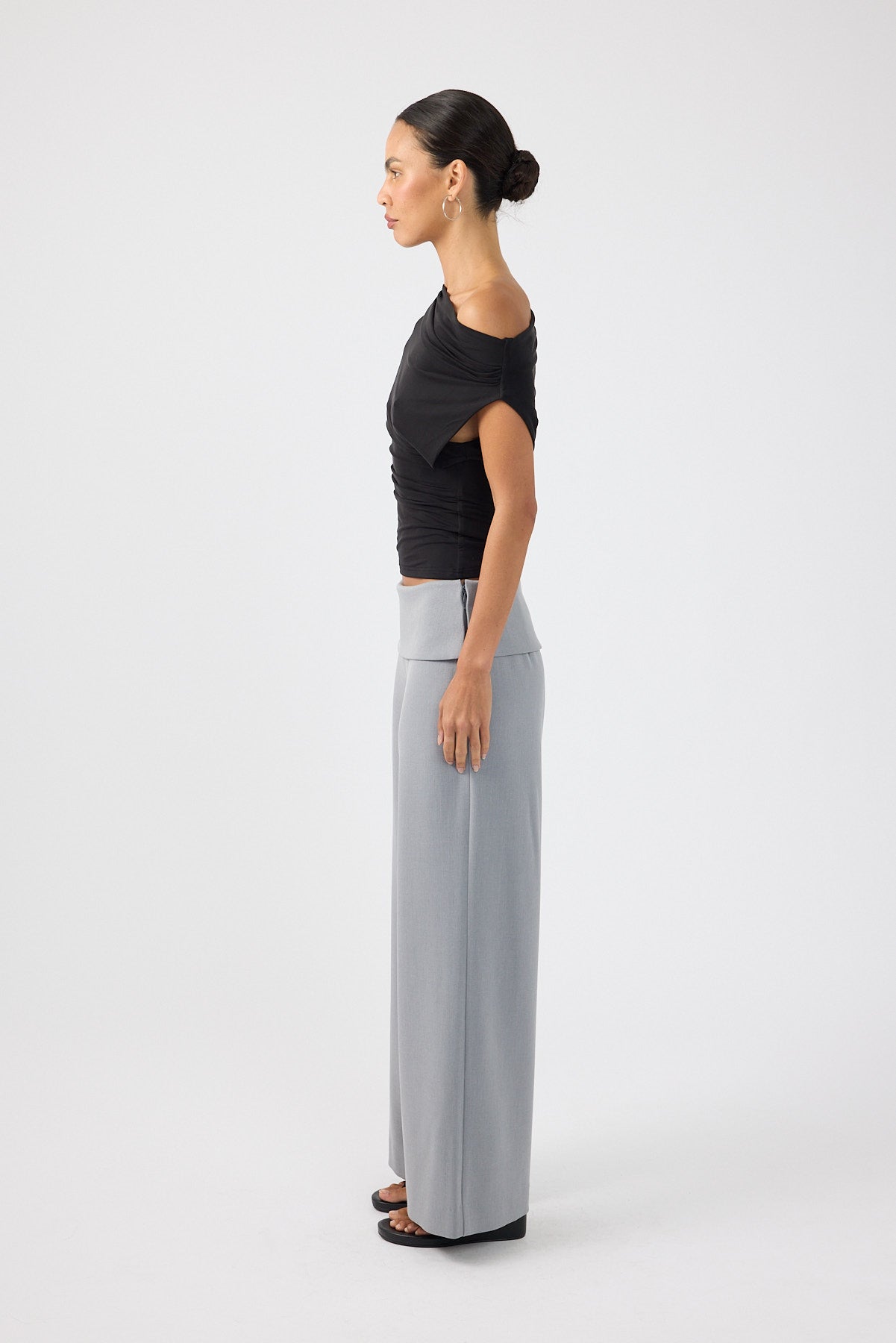 Fold Over Pant Grey