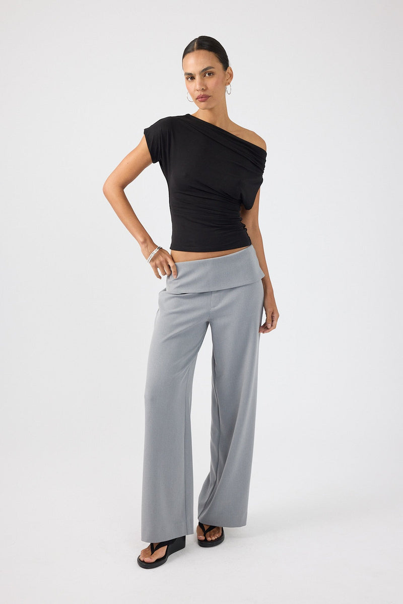 Fold Over Pant Grey