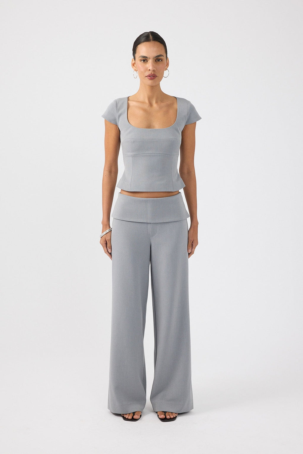 Fold Over Pant Grey