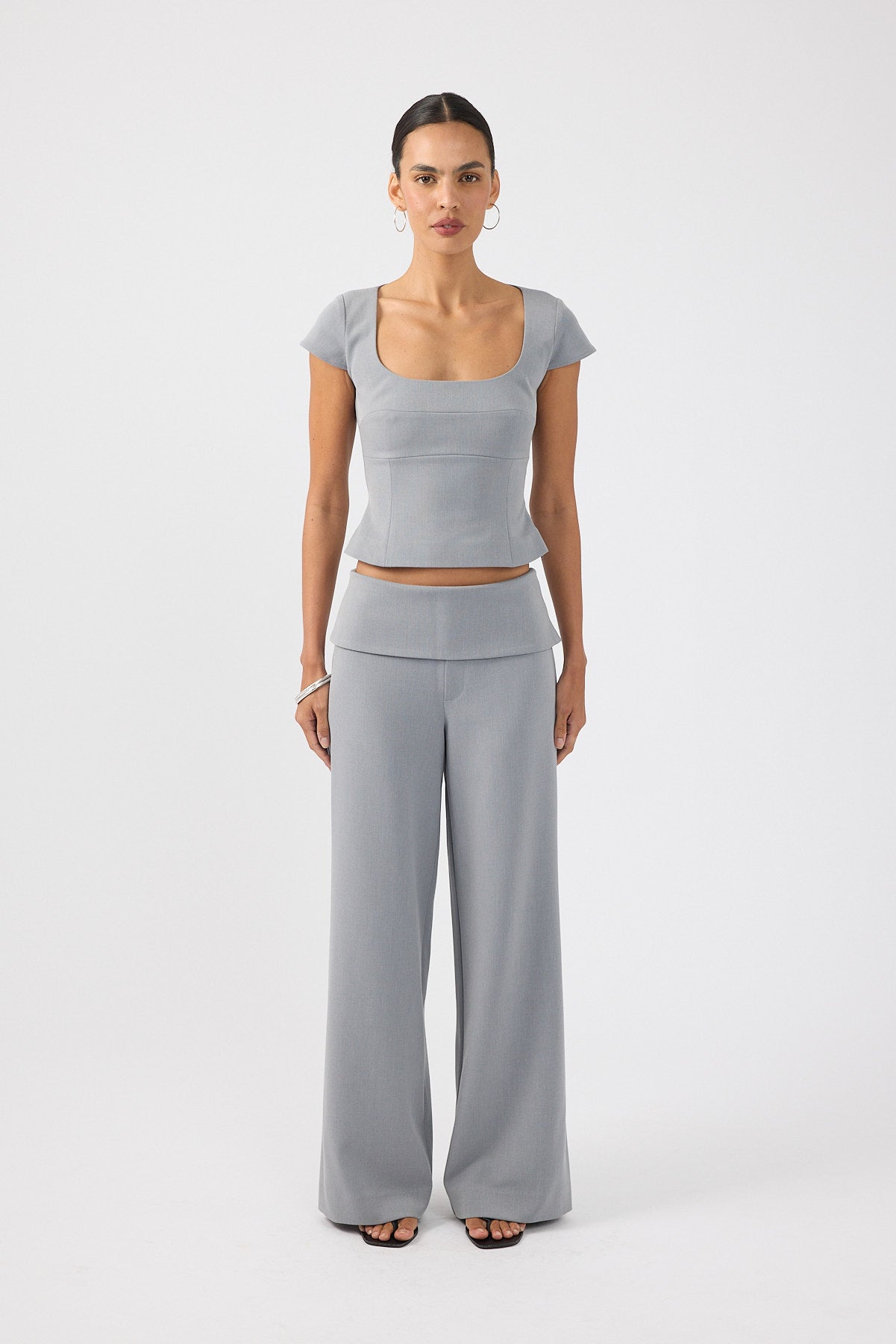 Fold Over Pant Grey