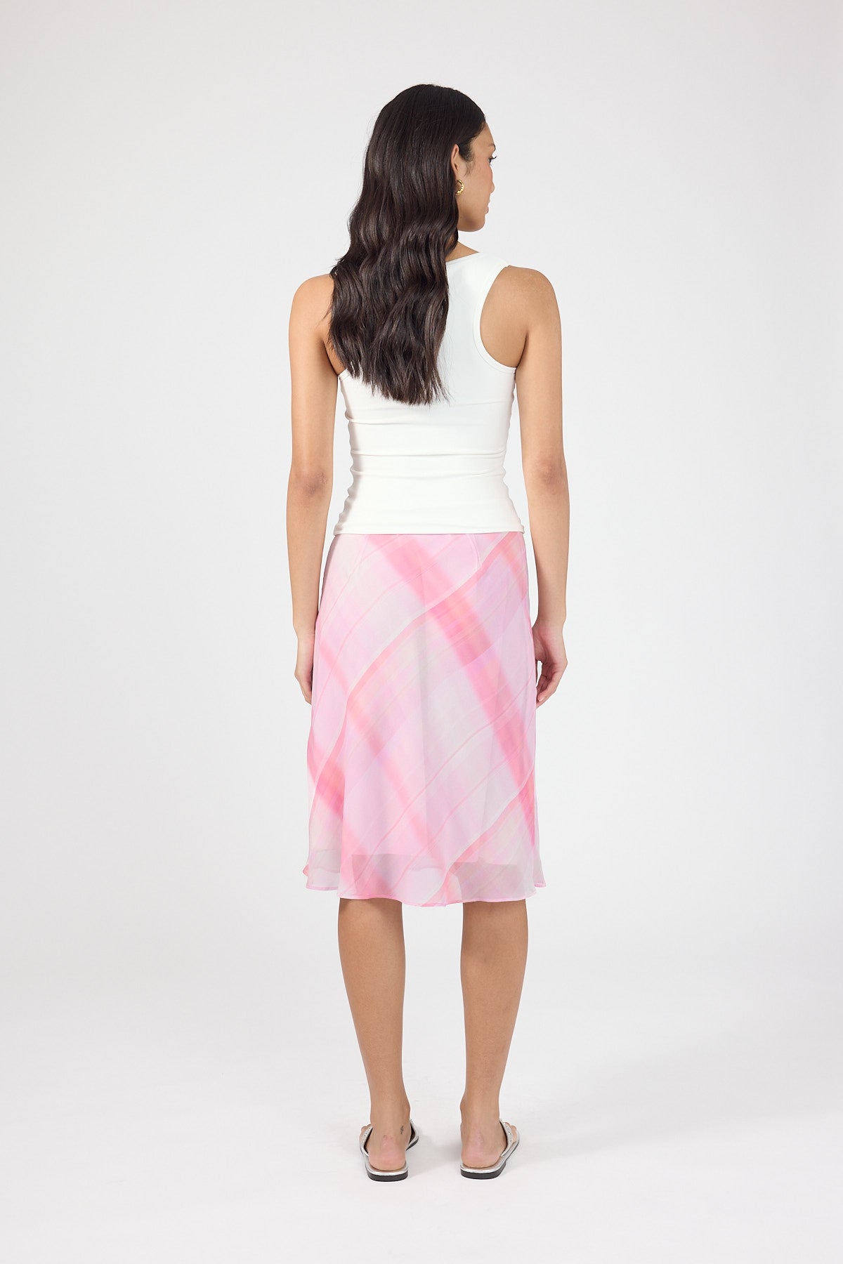 Midi Skirt Pink Check