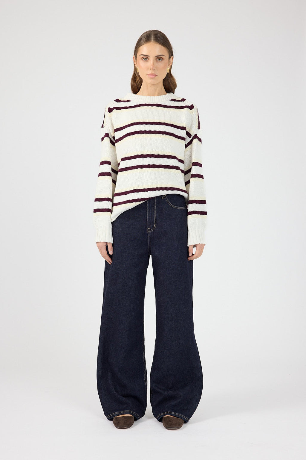 Stripe Knit Jumper Cream Stripe