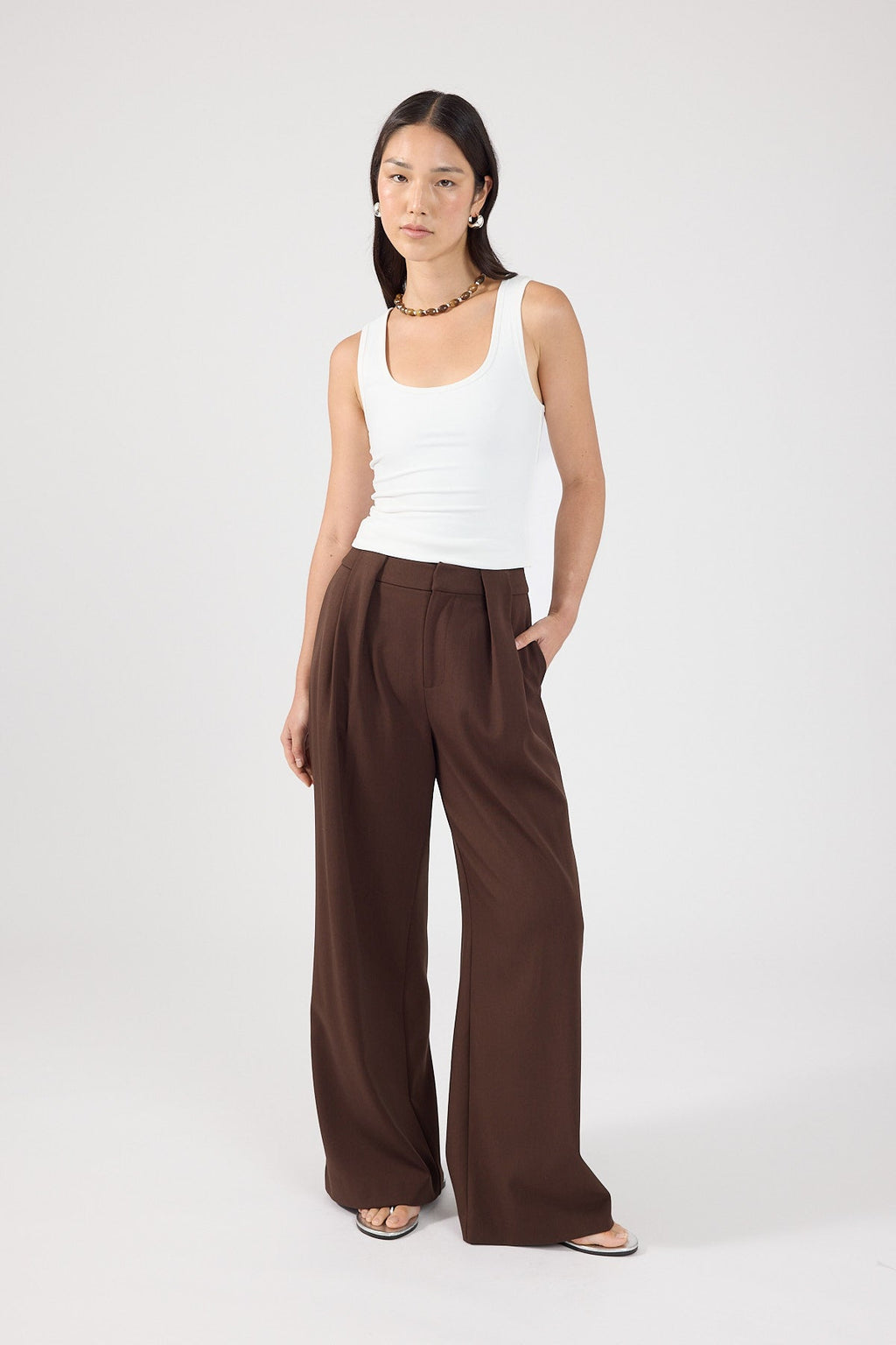 Pleated Pant Brown