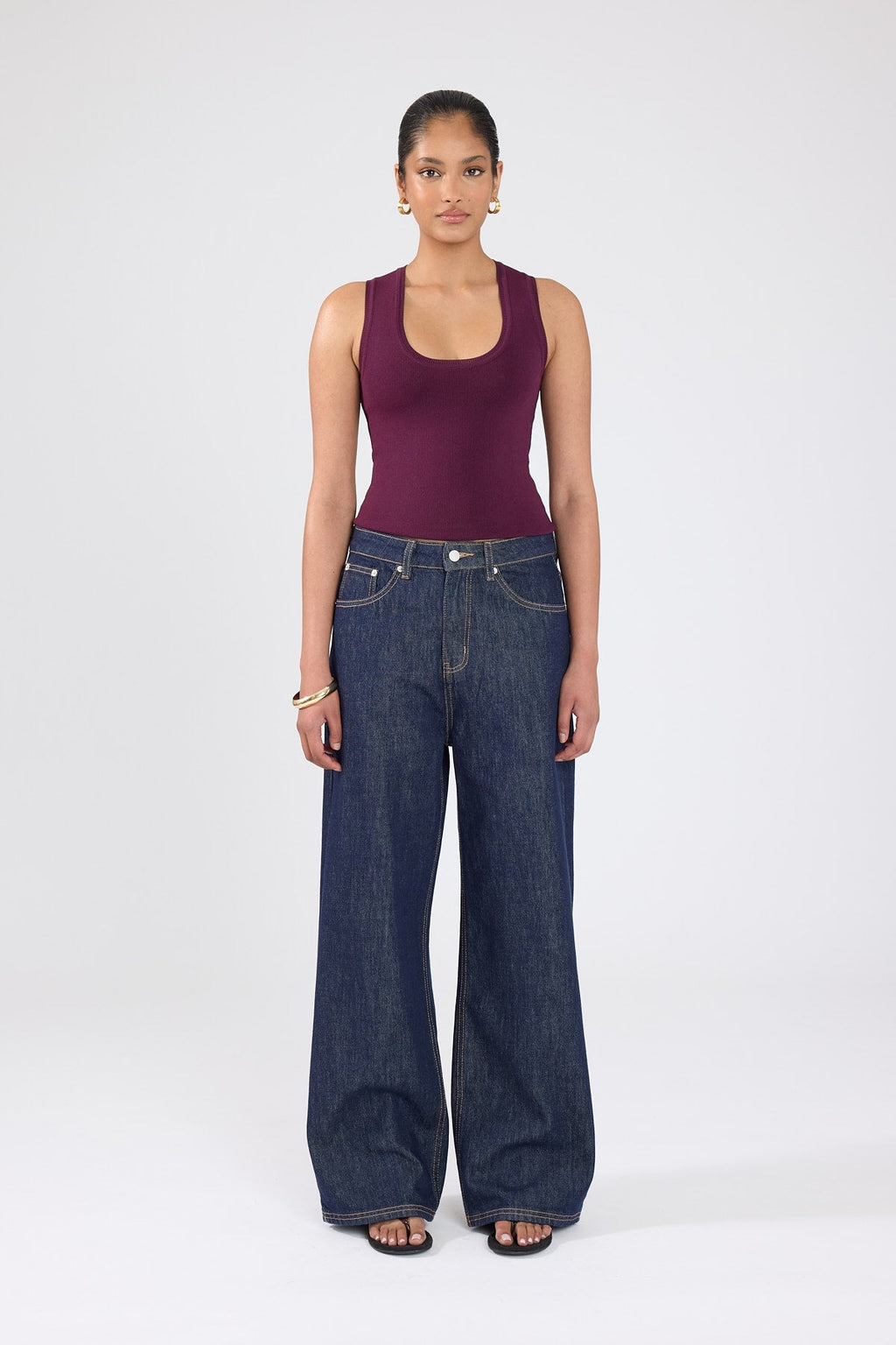 Knit Racer Top Plum