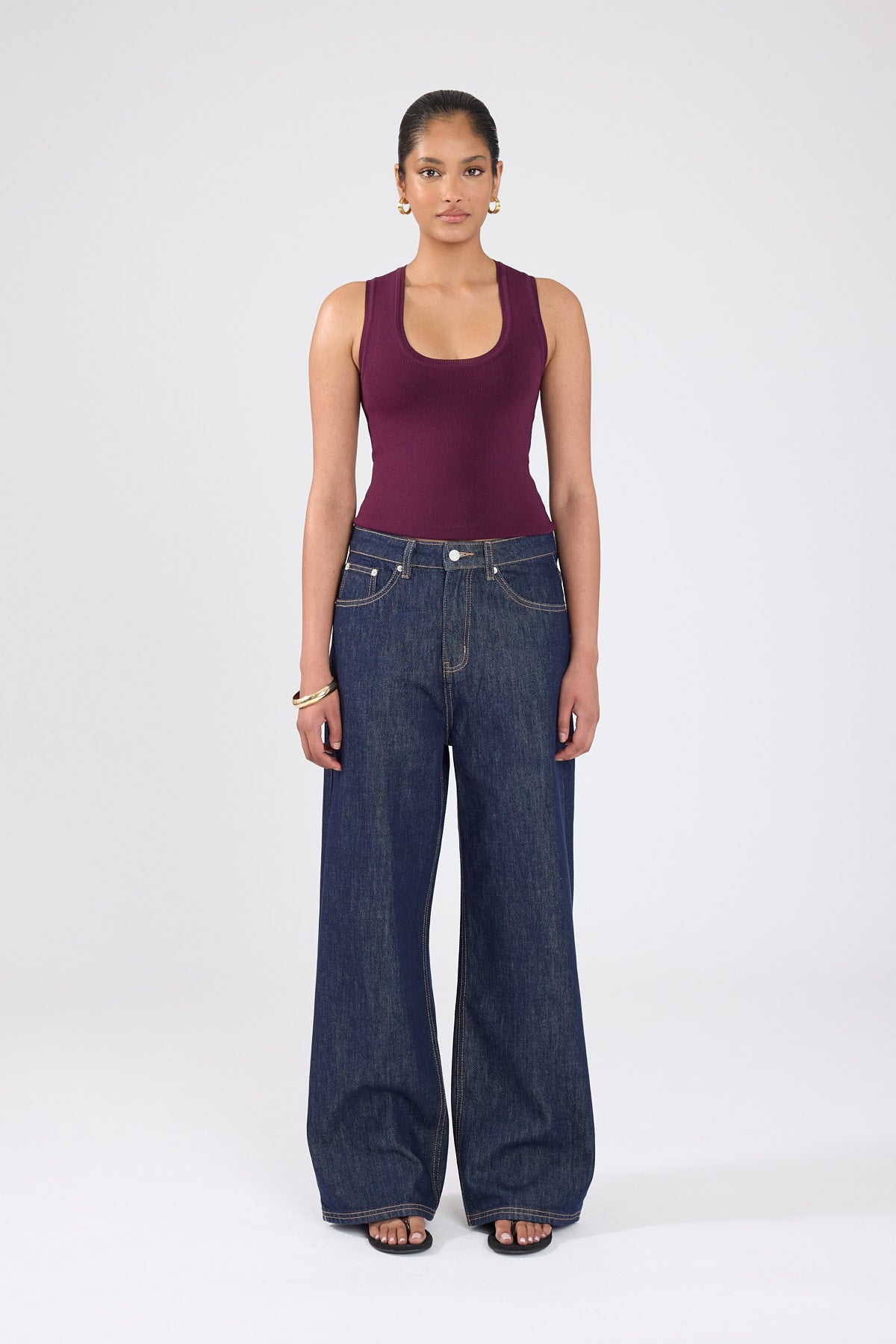 Knit Racer Top Plum